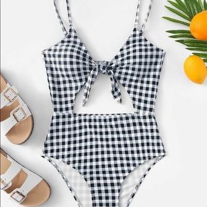 Cute Gingham One Piece Swimsuit
